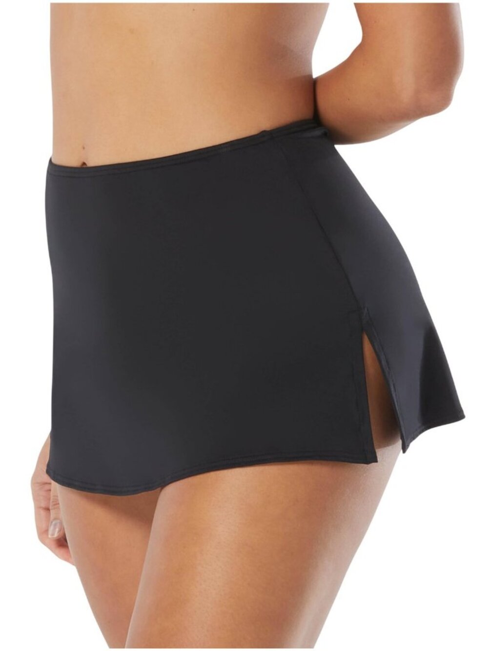 NWT Coco Reef Womens Skirted Swim Bottom Solid Slit U95745 Black L